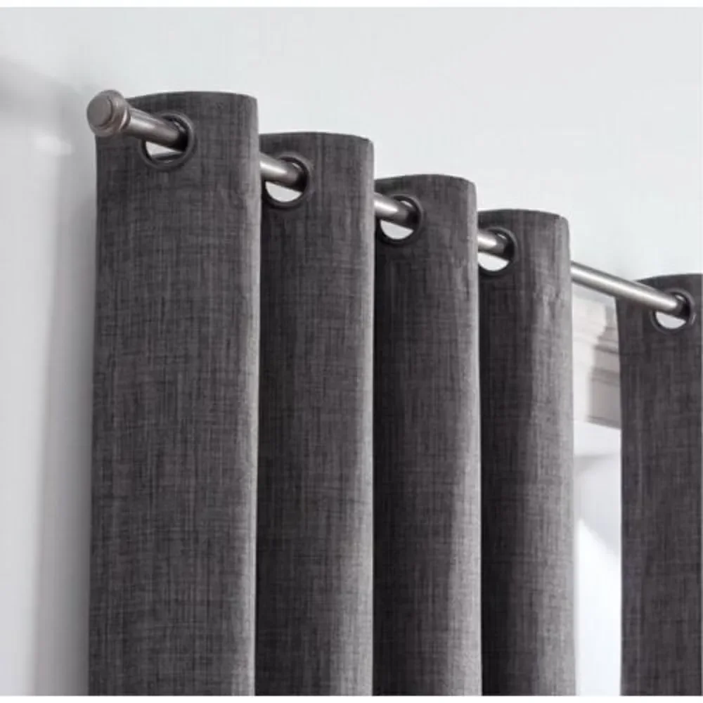 Eclipse 63"x52" Rowland Blackout Curtain Panel (One Panel) Charcoal - Picture 2 of 9